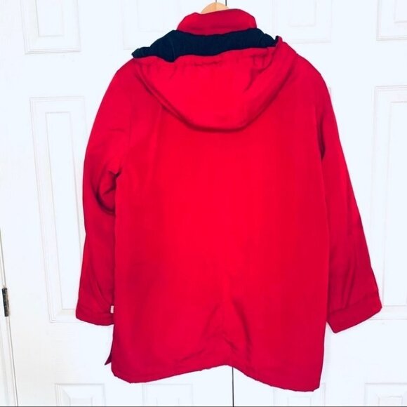 Tower London Fog hoodie red  coat front zipper long sleeve jacket women l… - Picture 2 of 16